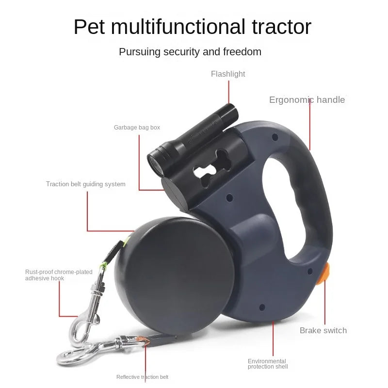 Double Dog Leash Retractable and Rotating Light Strings