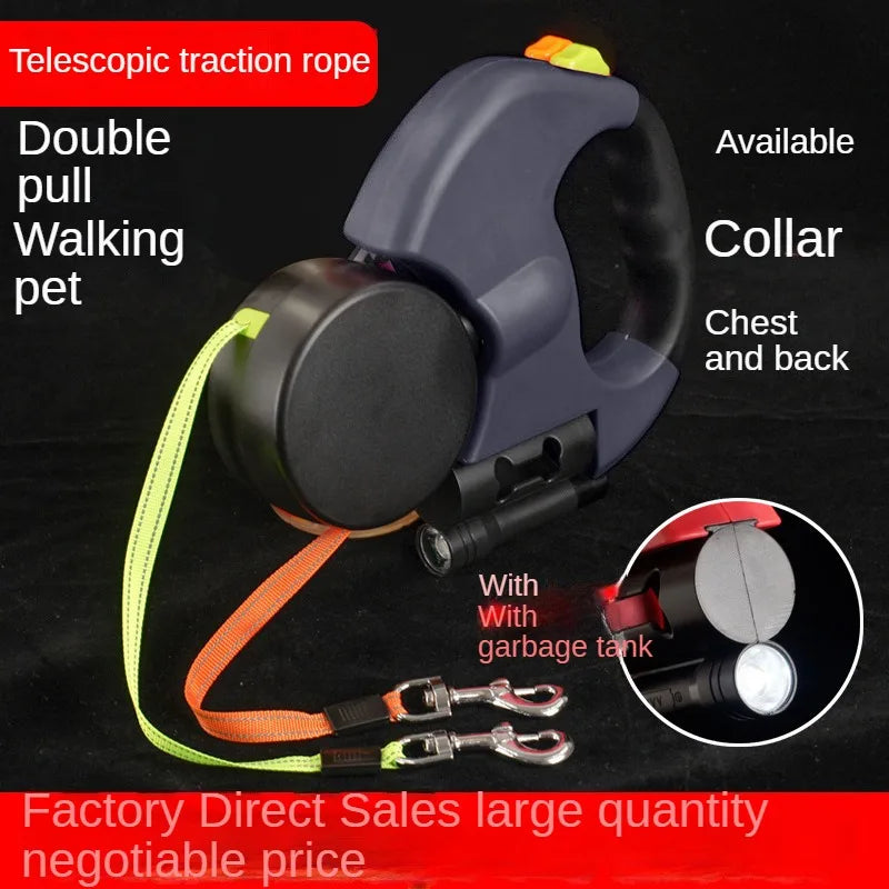 Double Dog Leash Retractable and Rotating Light Strings