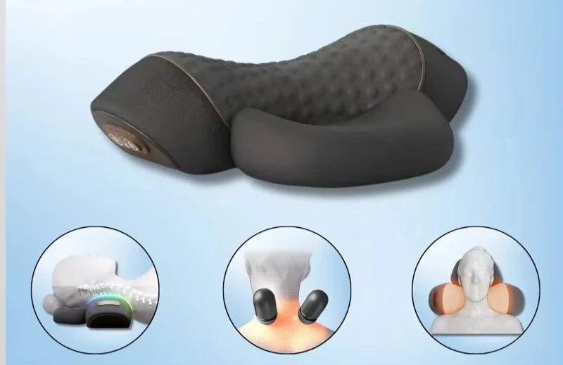3-1 Neck Massager Pillow w/Hot Compress Vibration and Spine Support