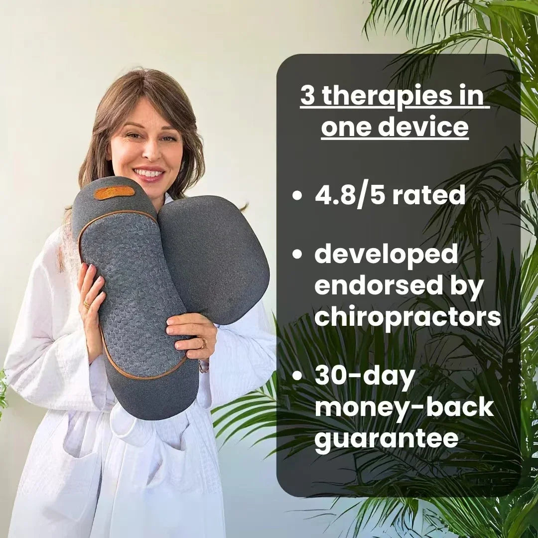 3-1 Neck Massager Pillow w/Hot Compress Vibration and Spine Support