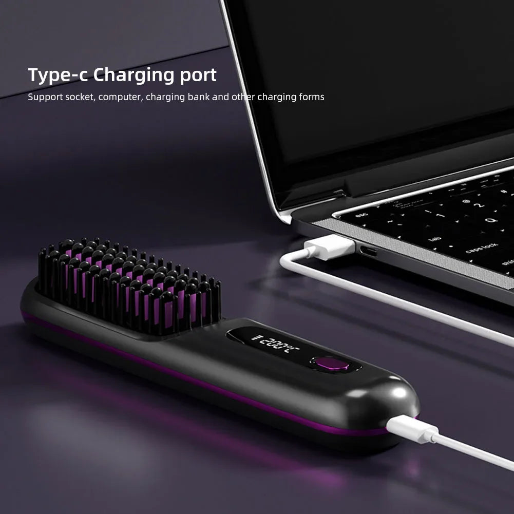 USB Ceramic Heat Straightening Brush - ARY'S FEELINGS