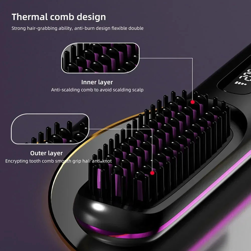 USB Ceramic Heat Straightening Brush - ARY'S FEELINGS