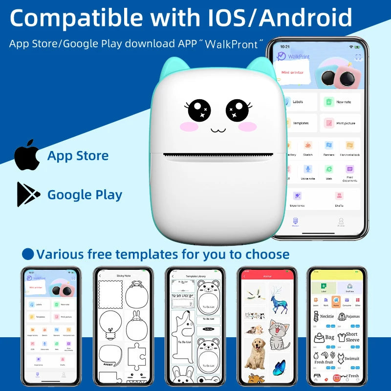 Mini Portable Thermal Sticker Printer Ink-free - ARY'S FEELINGS
