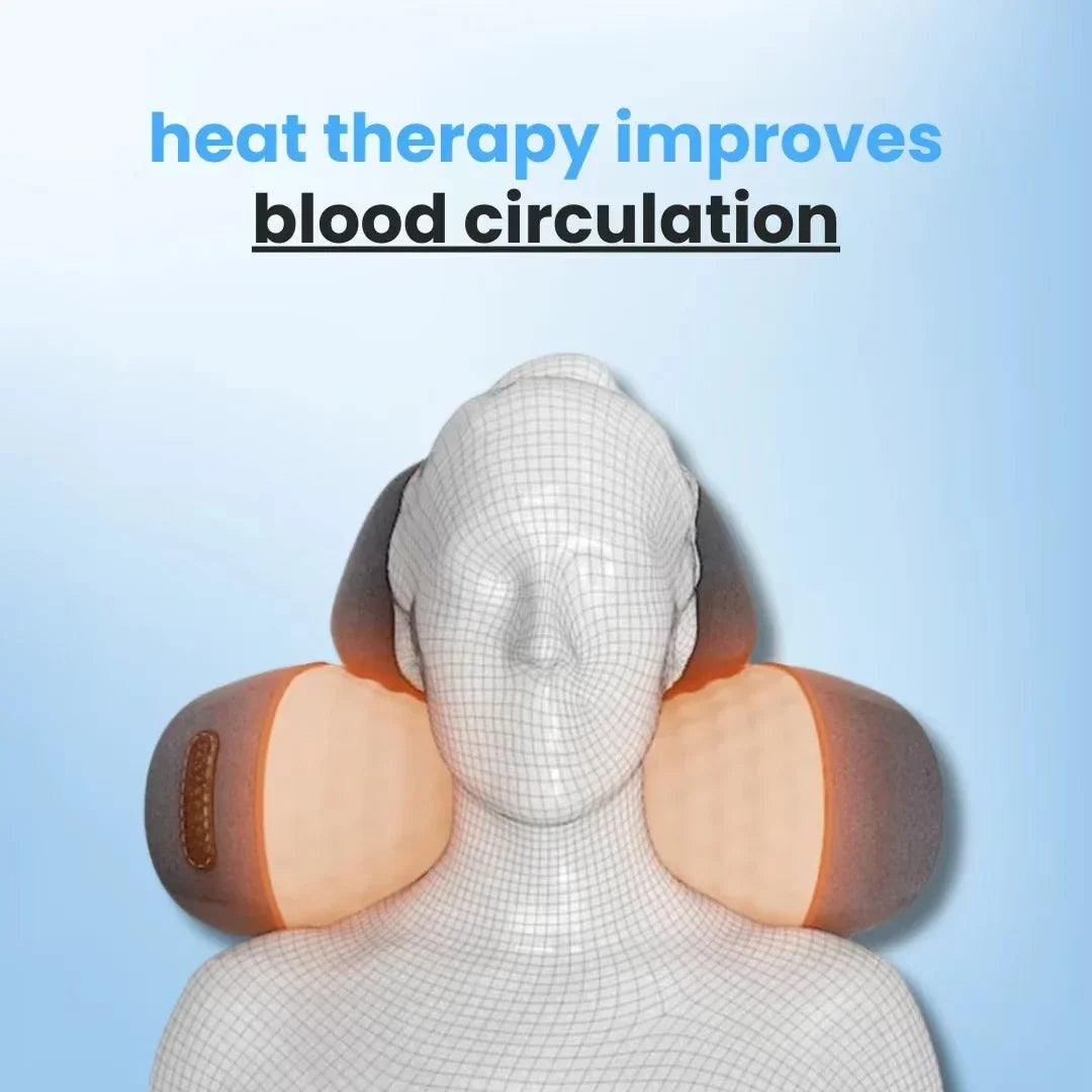 3-1 Neck Massager Pillow w/Hot Compress Vibration and Spine Support
