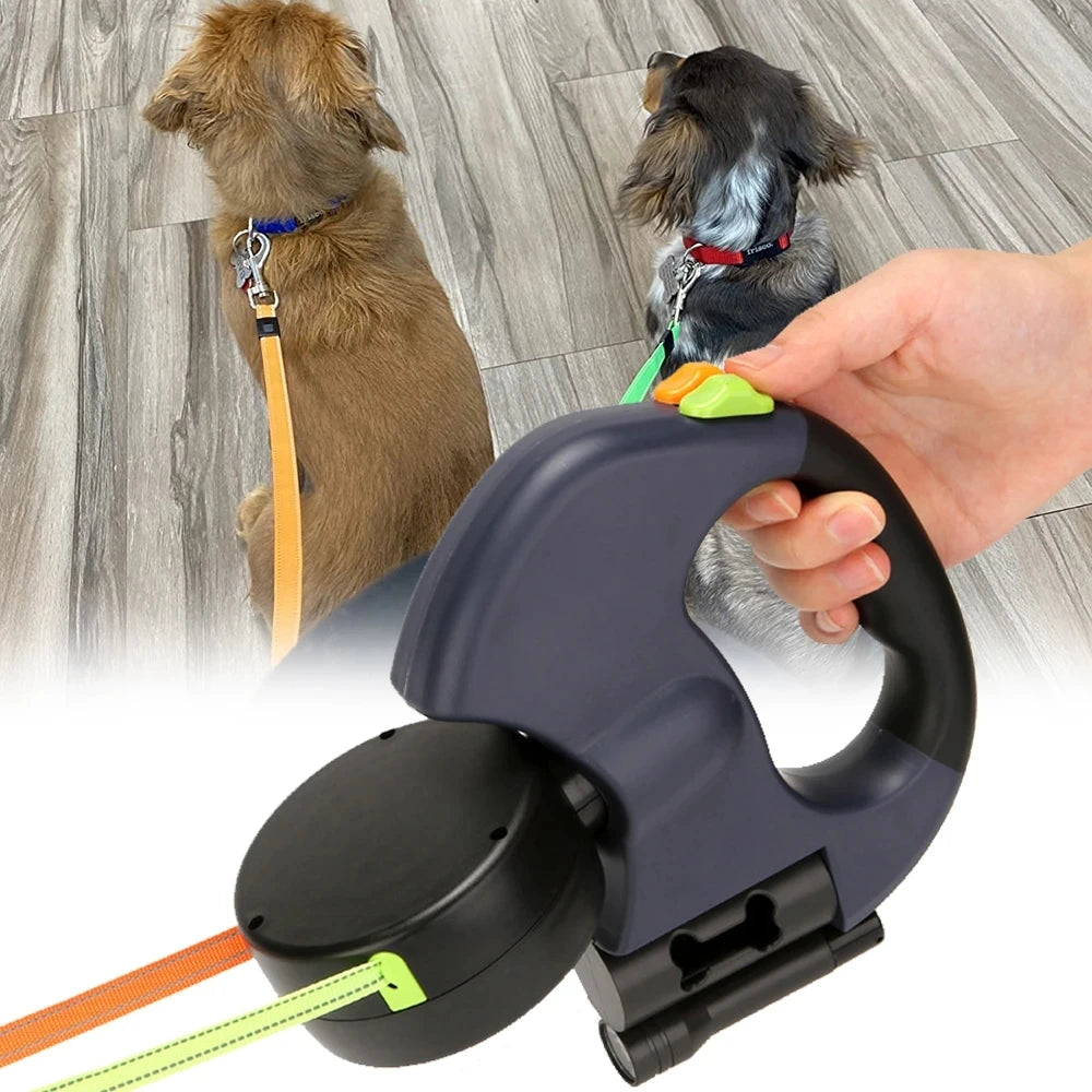 Double Dog Leash Retractable and Rotating Light Strings