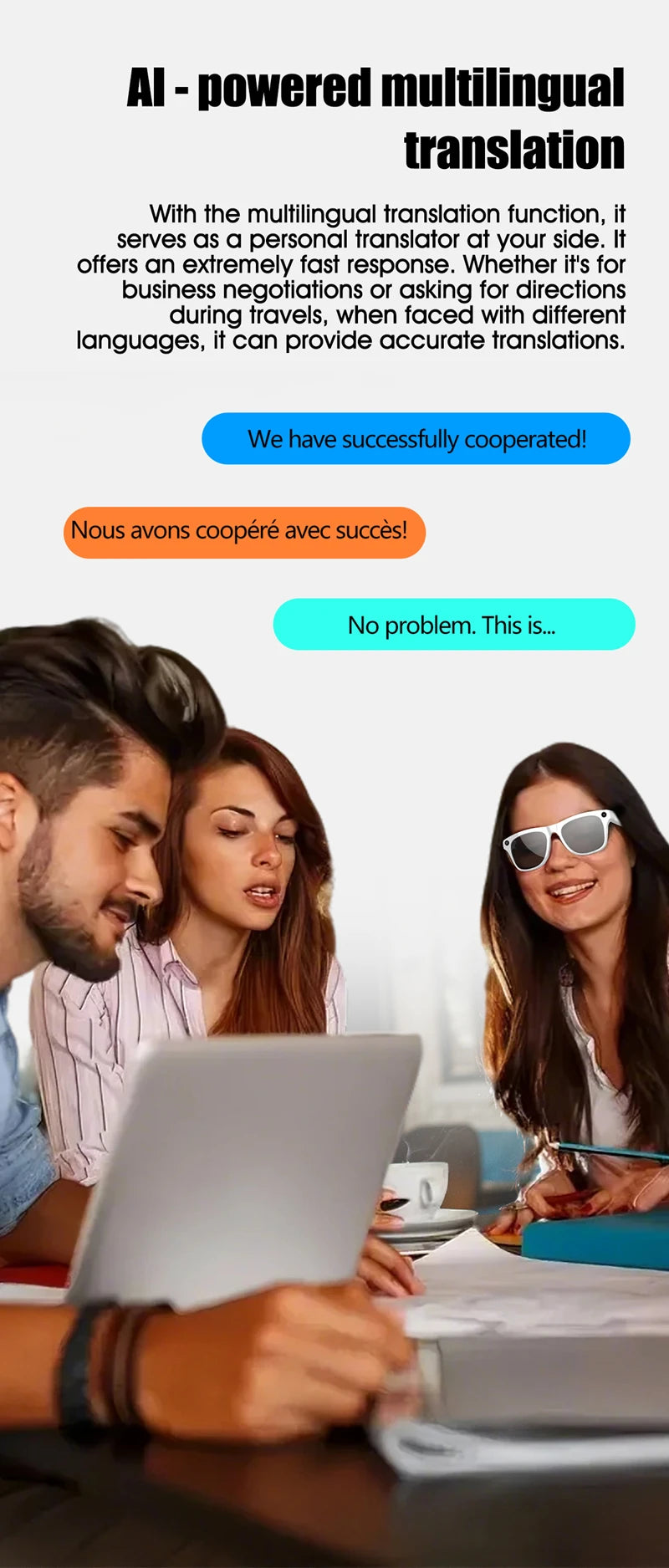 4K HD AI Smart Translation Glasses with Multifunction