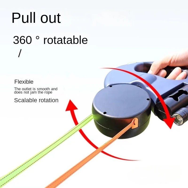 Double Dog Leash Retractable and Rotating Light Strings