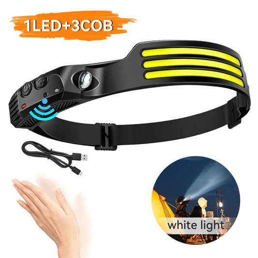 Super Bright LED Rechargeable Flashlight Headlamp USB