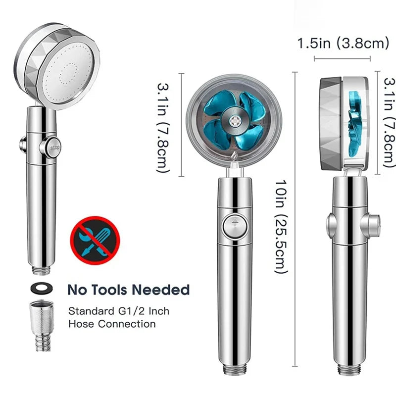 360 TURBO-FAN SHOWER HEAD w/FILTER - ARY'S FEELINGS
