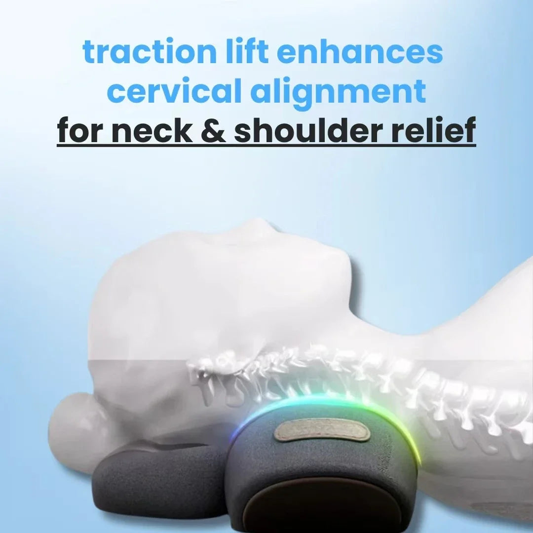 3-1 Neck Massager Pillow w/Hot Compress Vibration and Spine Support