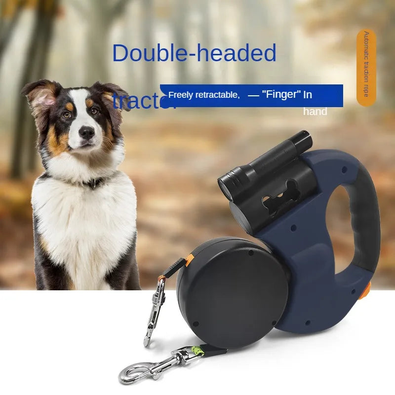 Double Dog Leash Retractable and Rotating Light Strings