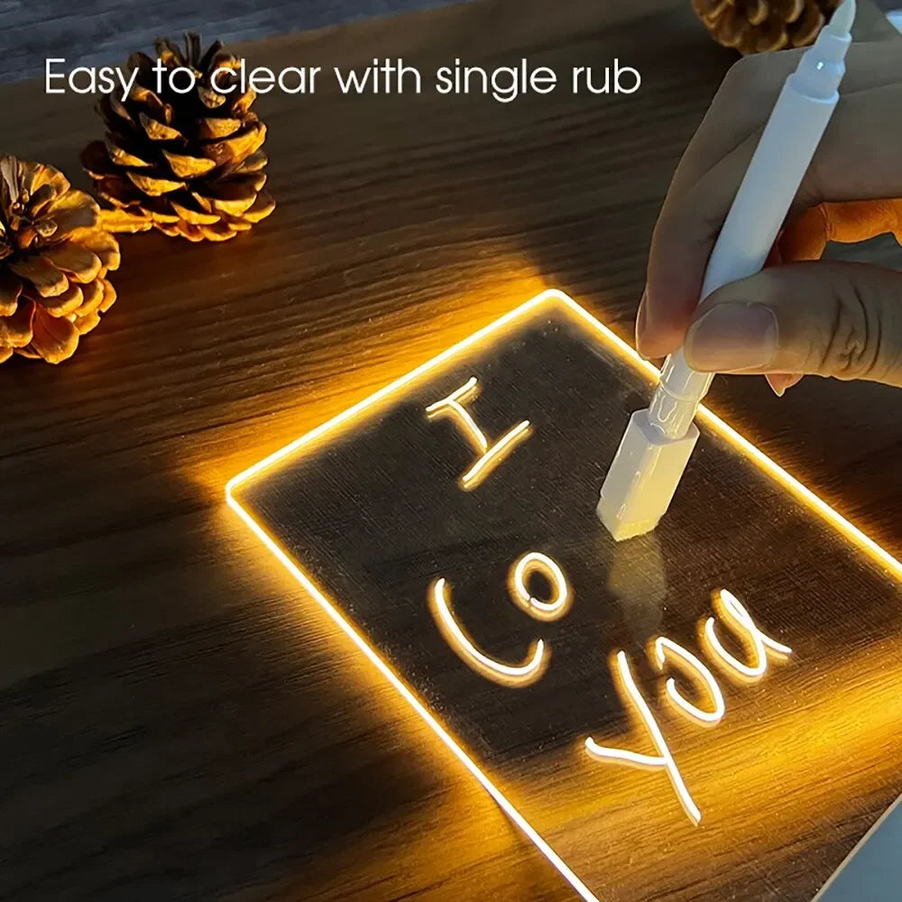 LED Drawing Board Acrylic Message Board With Pen