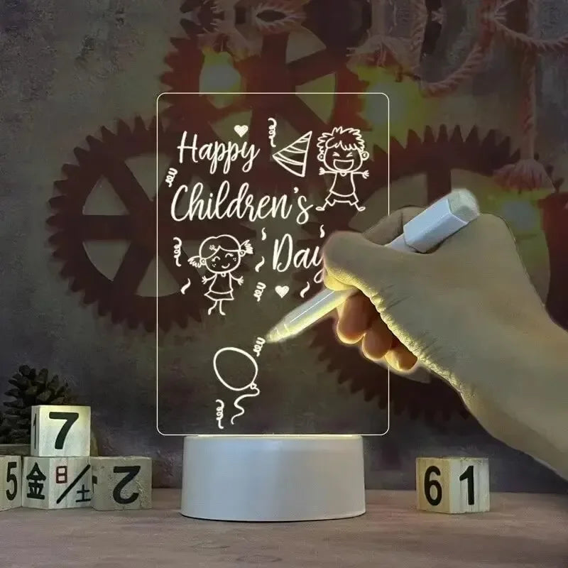 LED Drawing Board Acrylic Message Board With Pen
