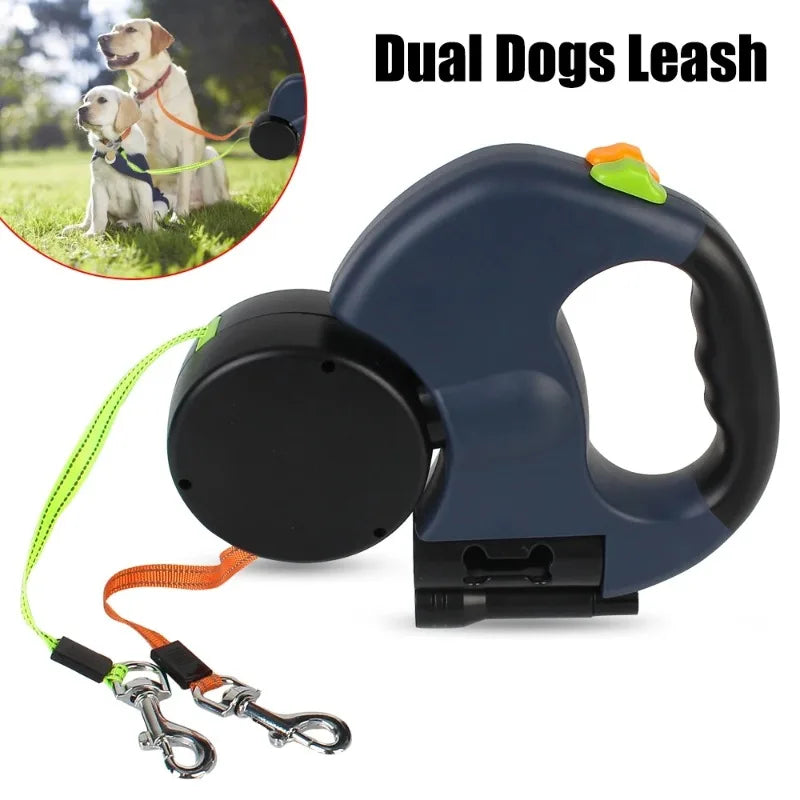 Double Dog Leash Retractable and Rotating Light Strings