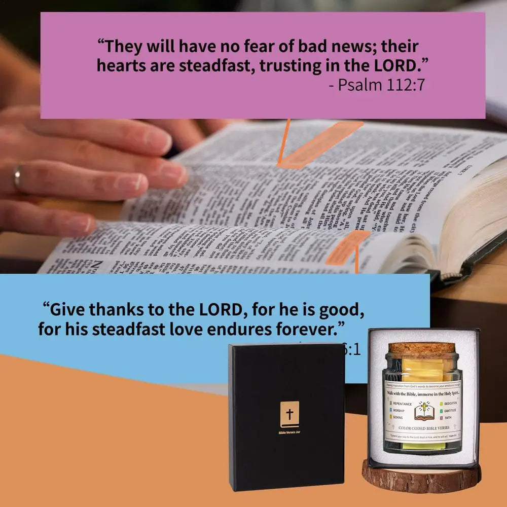 Colorful Bible Verses In A Glass Jar