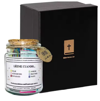 Colorful Bible Verses In A Glass Jar