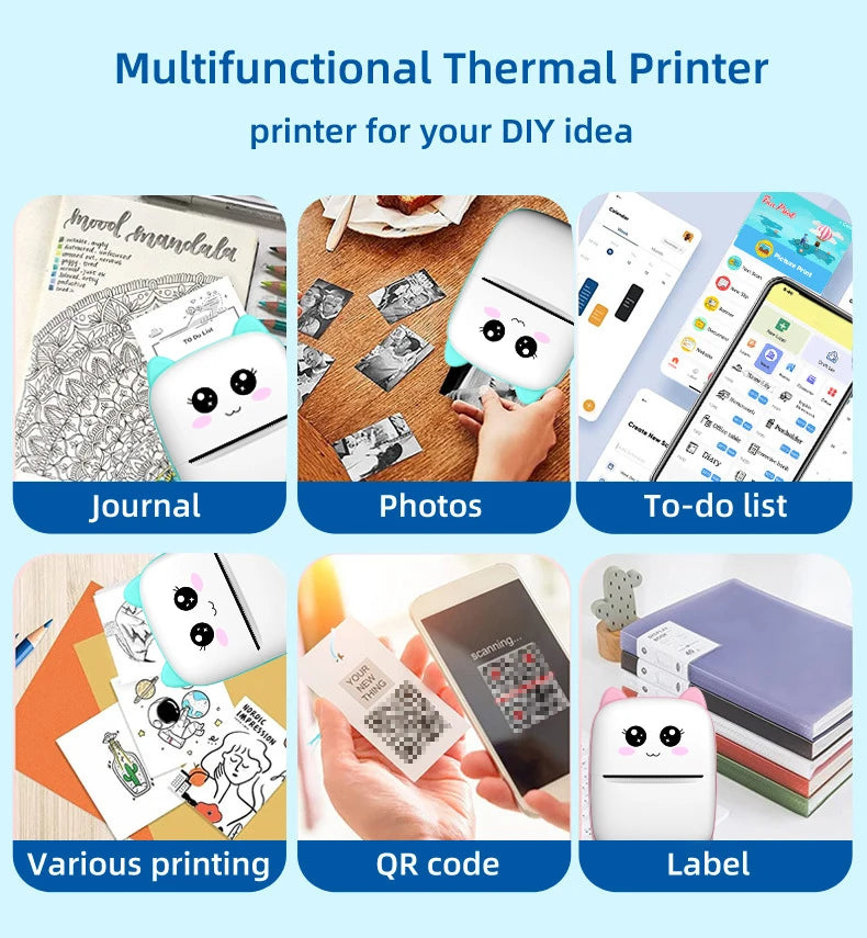 Mini Portable Thermal Sticker Printer Ink-free - ARY'S FEELINGS