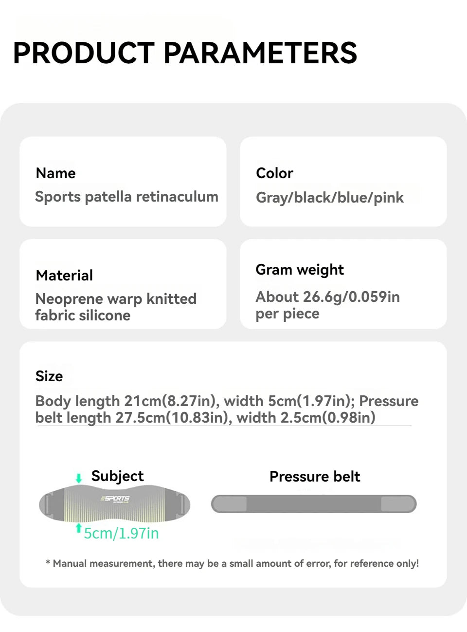 1Pcs Sports Knee Strap Adjustable Compression Pad