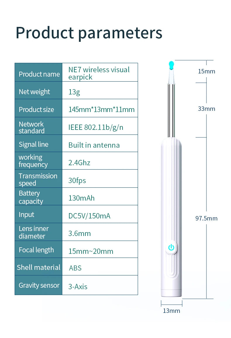 Smart Visual Ear Cleaner w/Camera w/6 LED Lights