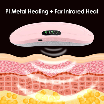 Electric Period Belt Cramp Relief Massager w/Vibrating Heating Pad