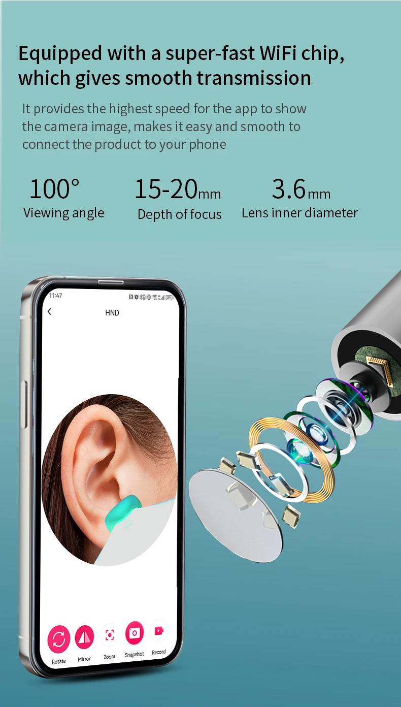 Smart Visual Ear Cleaner w/Camera w/6 LED Lights