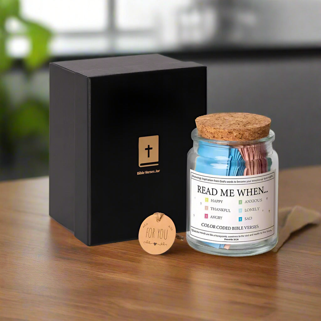 Colorful Bible Verses In A Glass Jar